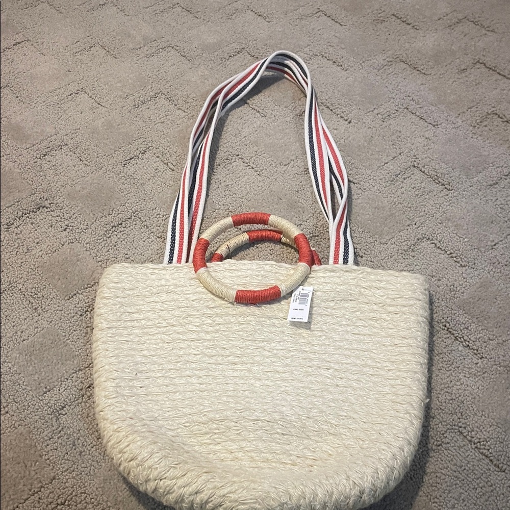 GAP Cream Textured Fabric canvas tote purse